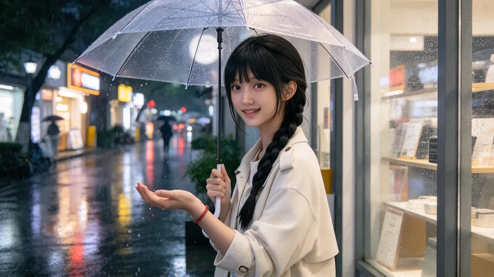 雨天屋檐,伸手接雨